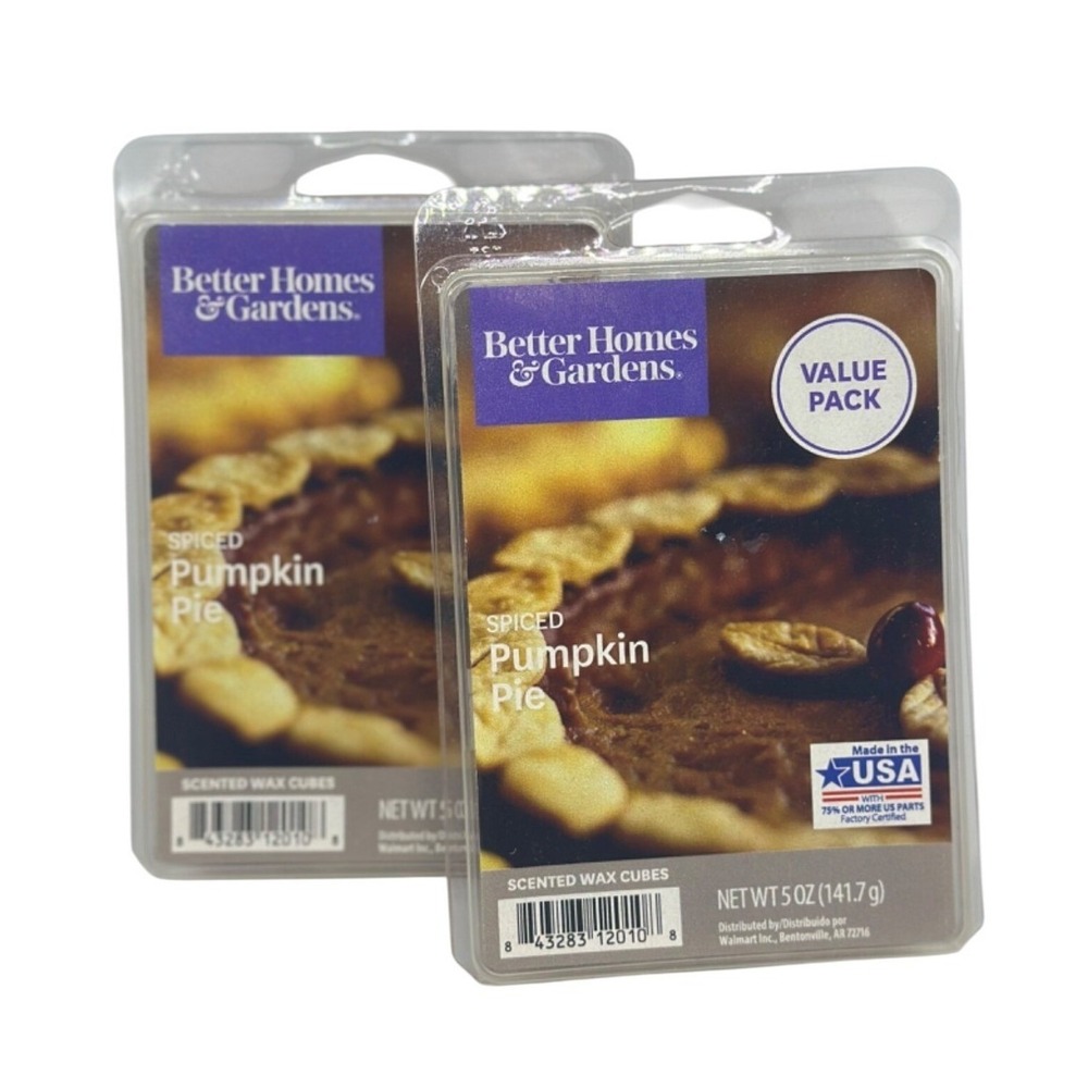 NEW Better Homes & Gardens Spiced Pumpkin Pie Wax Cubes 2-Pack Scented Melts NIP